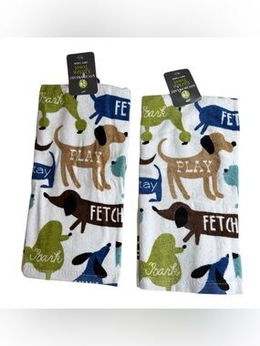 NWT SET of 2 - Ritz Kitchen Wears 100% cotton kitchen towel dog  🐶 theme